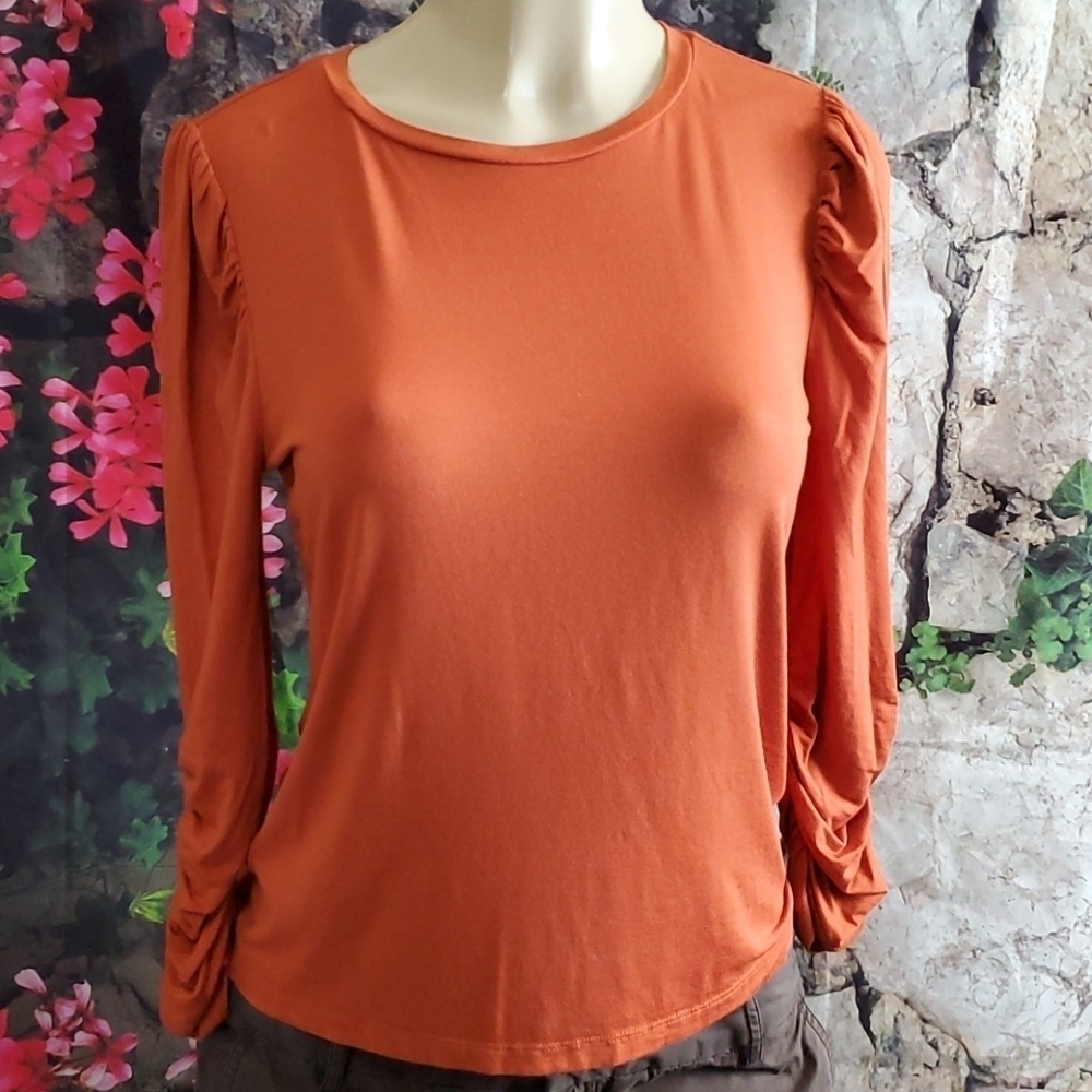 Ann Taylor Orange Long Sleeve Top Size S